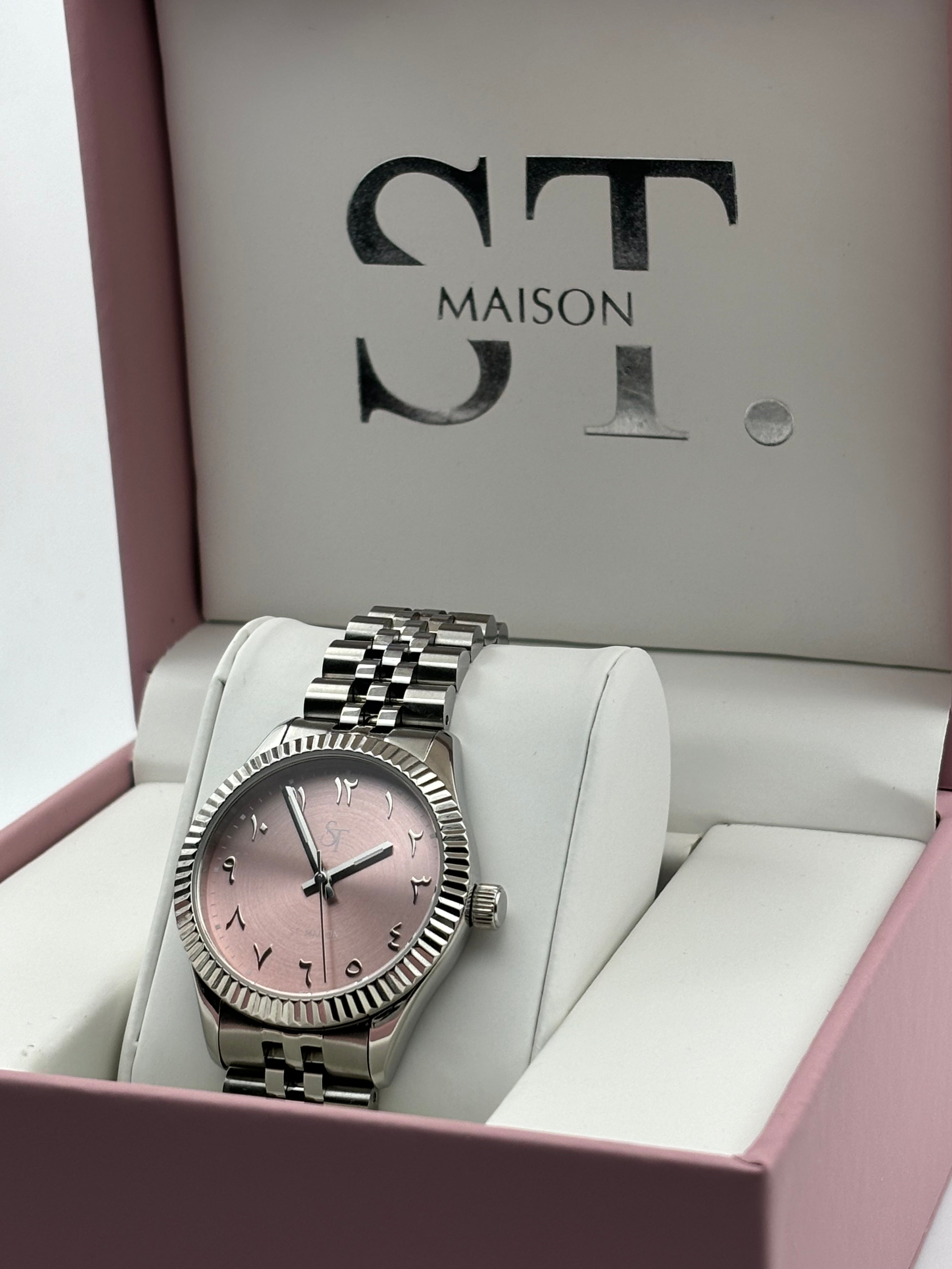 Watches with Arabic Numbers | St. Maison | Pink Salid - St. Maison