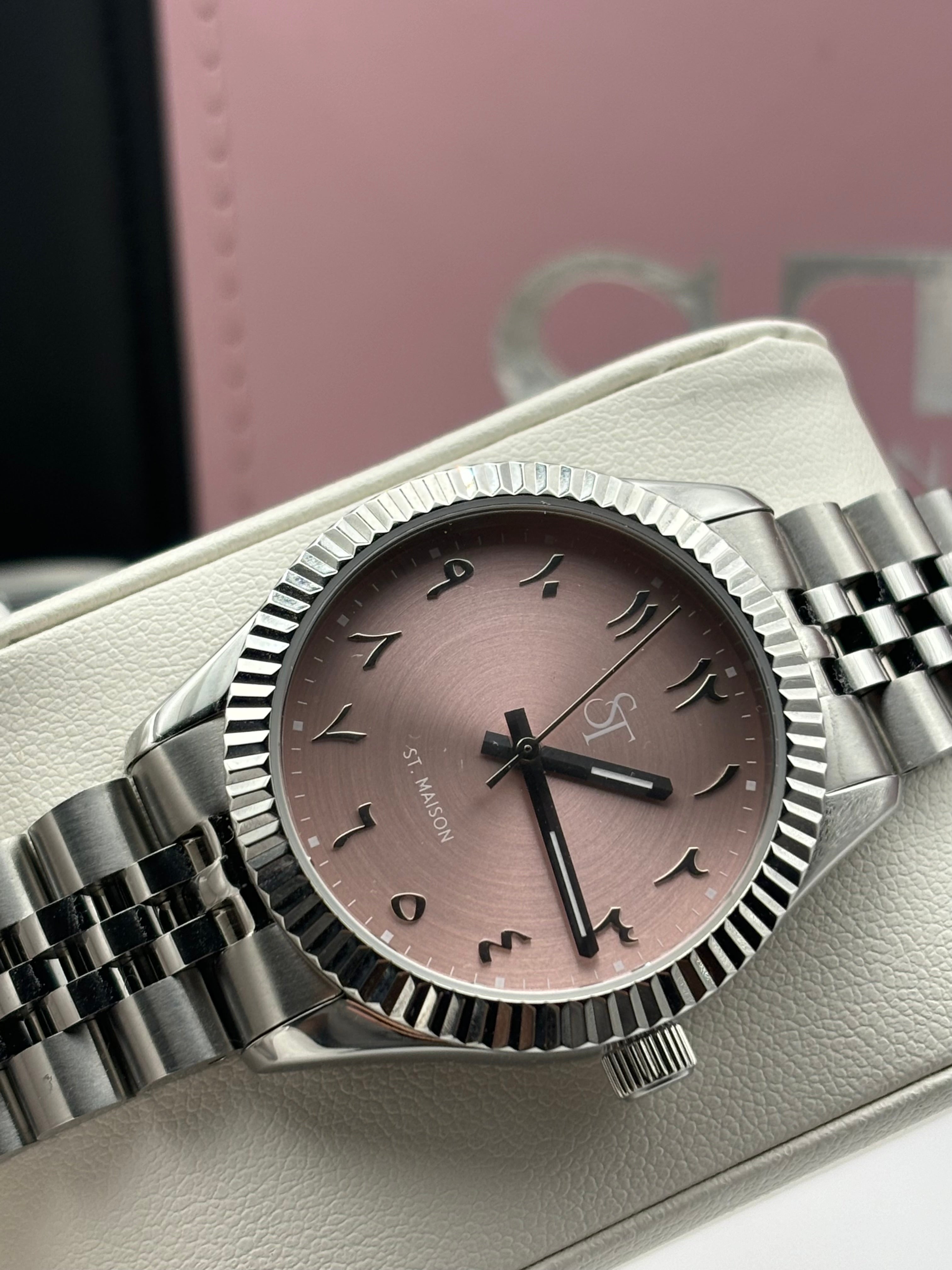 Watches with Arabic Numbers | St. Maison | Pink Salid - St. Maison