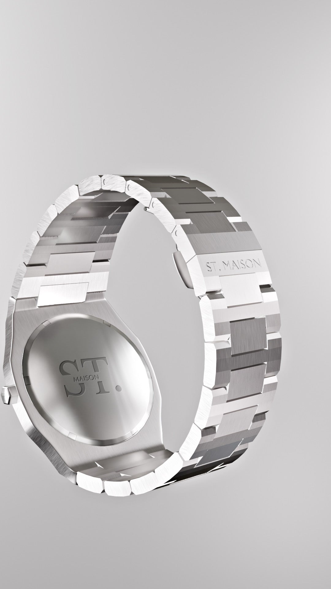 Montre St. Maison à cadran arabe avec date, jour et jour de la semaine - Cadran blanc